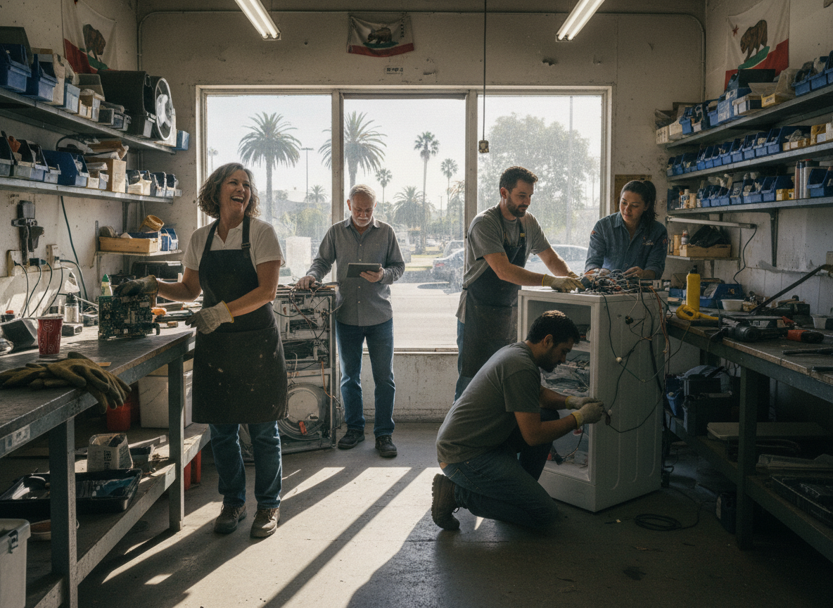 The OTJ Appliance repair team at work in Sunnyvale